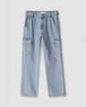 Jeans Straight Cargo Gris,AZUL CIELO